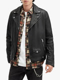 Mens Black Leather Milo Biker Jacket