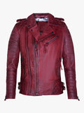 Mens Leather Biker Quilted Brando Motorcycle Jacket