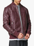 Mens Leather Bomber Jacket