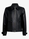Mens Leather Milan Bomber Jacket Black