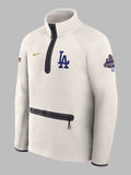 Mens Los Angeles Dodgers Nike White 2025 Gold Collection Tech Fleece Half-Zip Top Jacket