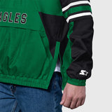 Mens Starter Kelly Green Philadelphia Eagles Vintage Logo Prospect Half-Zip Pullover Jacket