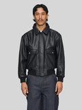 Mutimer Bomber Leather Jacket Black