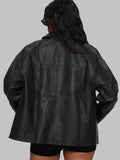 Napoleon Faux Leather Black Jacket