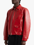 Nordstrom Red Bomber Leather Jacket