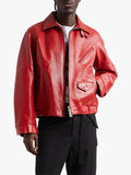 Nordstrom Red Leather Bomber Jacket