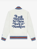 Nyon New York or Nowhere Mets Motto Cream Varsity Jacket