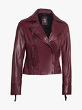 Ramsey Women's Asymmetrical Waxed Biker Leather Jacket