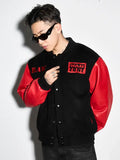 Raw Is War Black and Red Varsity Jacket