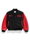 Raw Is War Varsity Jacket Black and Red