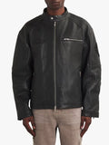 Represent x Belstaff Black Leather Race Jacket