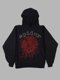 Rhinestone Spider Hoodie Black
