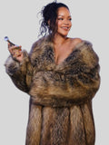 Rihanna Faux Fur Coat
