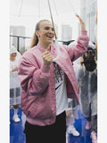 Sabrina Ionescu Pink Varsity Jacket