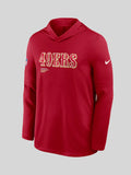 San Francisco 49ers Sideline Pure Fury Performance Long Sleeve Hoodie T-Shirt Red