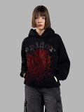 Sp5der OG Rhinestone Hoodie Black