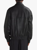 Studio Nicholson Leather Piston Black Bomber Jacket