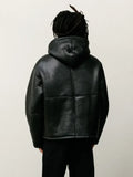 Stussy Shearling Black Hooded Jacket