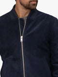 Suede Bomber Blue Jacket