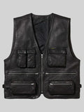 Supreme Leather Cargo Vest Black