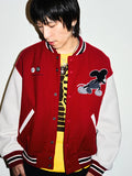 Supreme Micky Varsity Jacket Red and White