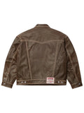 Supreme True Religion Brown Leather Trucker Jacket