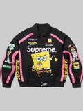 Supreme x SpongeBob SquarePants Jeff Hamilton Racing Jacket Black