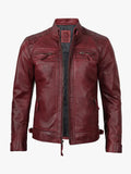 Tall Men's Real Leather Biker Jacket