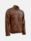 Tan Waxed Leather Jacket