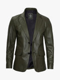 Two Button Leather Blazer Mens Style