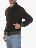 U03 Mens Bomber Green Shirt Style Jacket