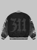 UFC 311 Los Angeles 2025 Black Varsity Jacket