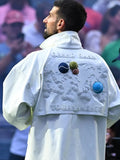US Open Novak Djokovic White Lacoste Jacket