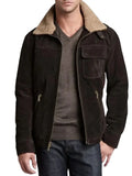 Ugg Belfast Suede Bomber Jacket Brown