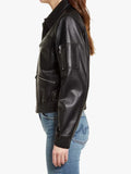 Uma Black Oversized Leather Women’s Amrika Jacket