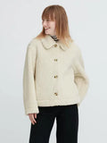Uniqlo Off White Pile-Lined Fleece Jacket