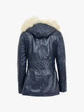 Valerie Blue Hooded Shearling Jacket