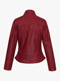 Vance Leathers' Ladies Premium Soft Lightweight Burgundy Fitted Leather Jacket