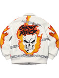 Vanson Supreme Ghost Rider Leather Jacket White