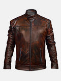 Vintage Brown Leather Waxed Jacket