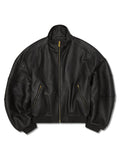 Willy Chavarria Ruff Rider Leather Jacket Black
