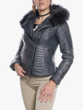 Women Blue Vintage Down Jacket Lasmara