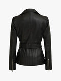 Womens Asymmetrical Black Leather JacketBack
