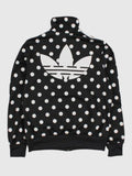 Womens Vintage Adidas Poka-Dot Track Jacket Black
