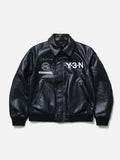 Y-3 NBHD Leather Bomber Jacket Black