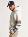 grey patchwork abercrombie hoodie