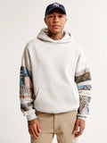 grey patchwork hoodie abercrombie and fitch