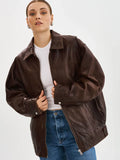 lamarque leather jacket brown