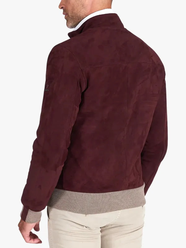 106 Bordeaux suede lamb leather jacket