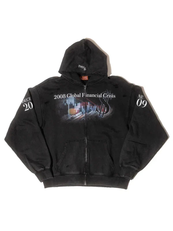 2008 Financial Crisis Hoodie Black